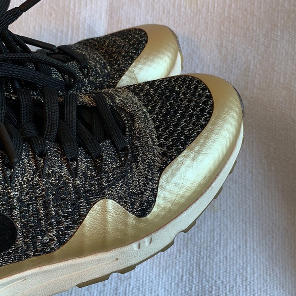 Nike Air Max 1 Ultra Flyknit Metallic Gold Sneakers - Picture 13 of 14